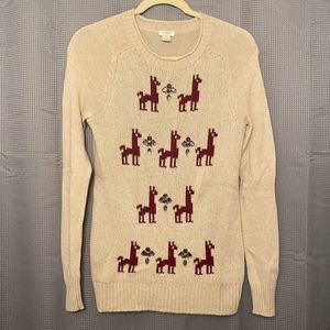 J.Crew Llama Print Wool Blend Sweater (101)